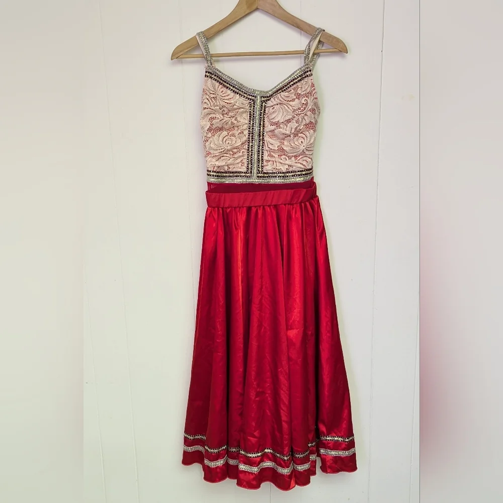Red Jai Ho 11236 Bollywood Dance Dress By Weissman Size Adult M - Picture 5 of 11